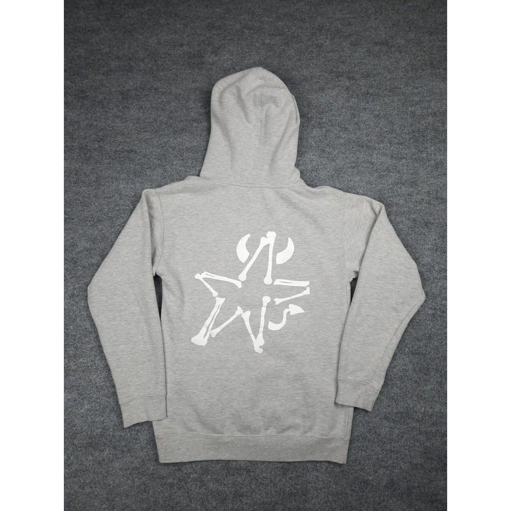 SYNICAL Hoodie Sweatshirt Men's 2XL Gray Spellout Graphic Star *NO DRAWSTRING*
